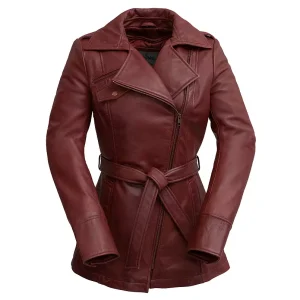 Women's Whet Blu Leather Trench Coat