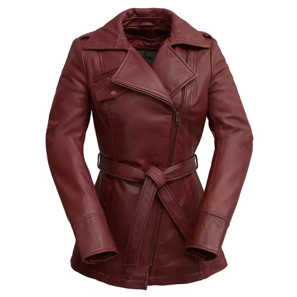 Women's Whet Blu Leather Trench Coat