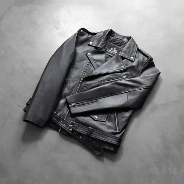 Allaric Alley Black Leather Biker Jacket - Image 6
