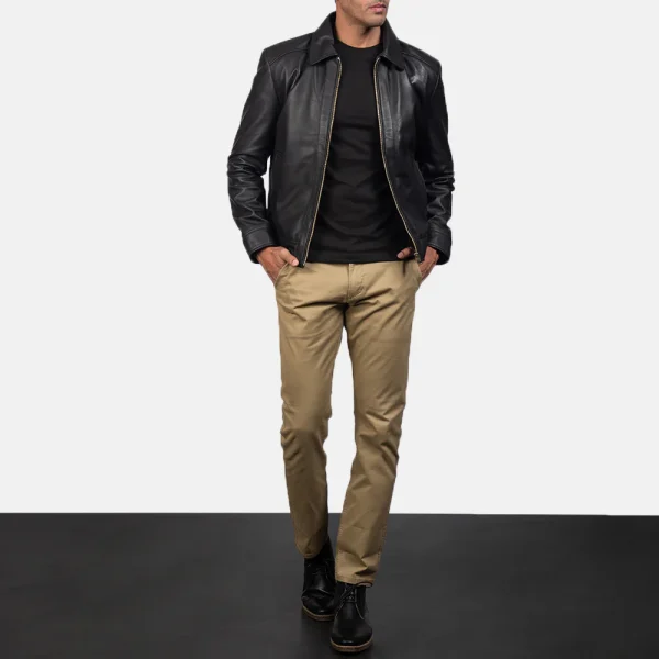 Inferno Black Leather Jacket - Image 2