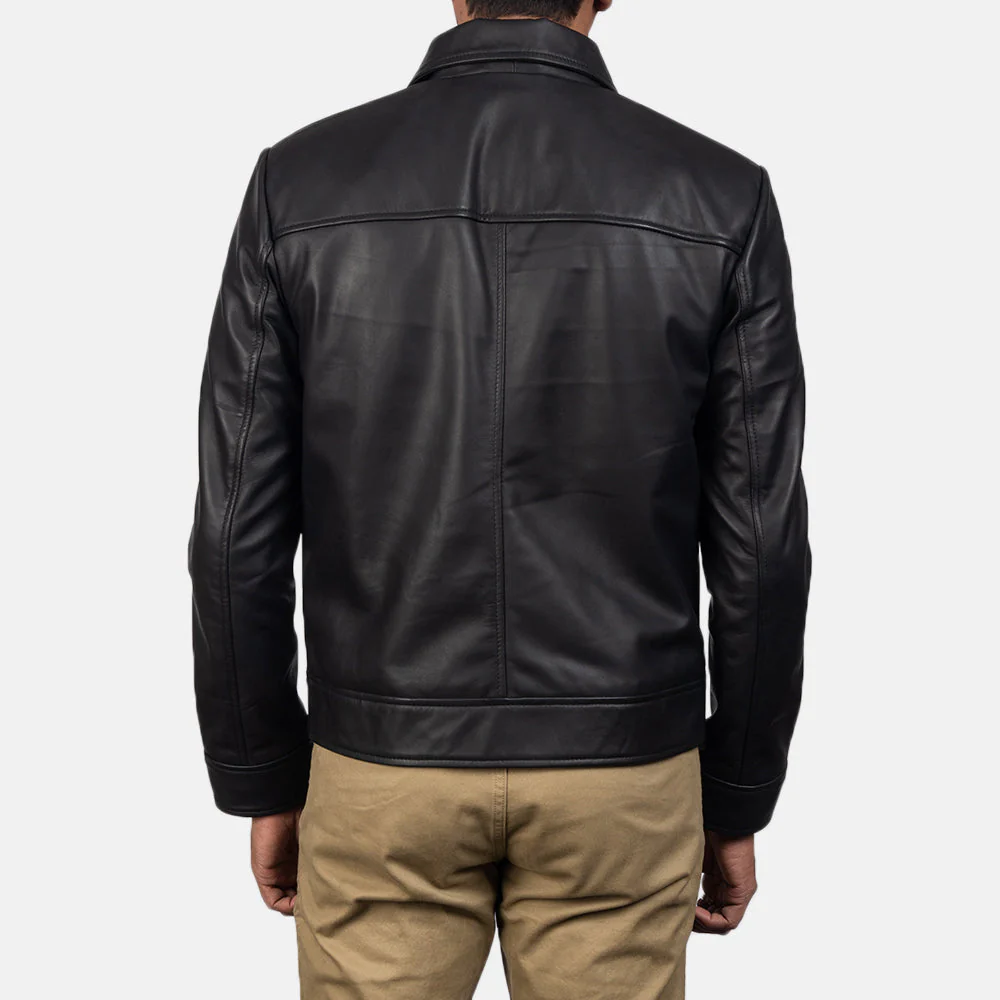 Inferno Black Leather Jacket - Image 4