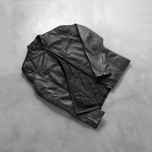 Ionic Black Leather Jacket - Image 6