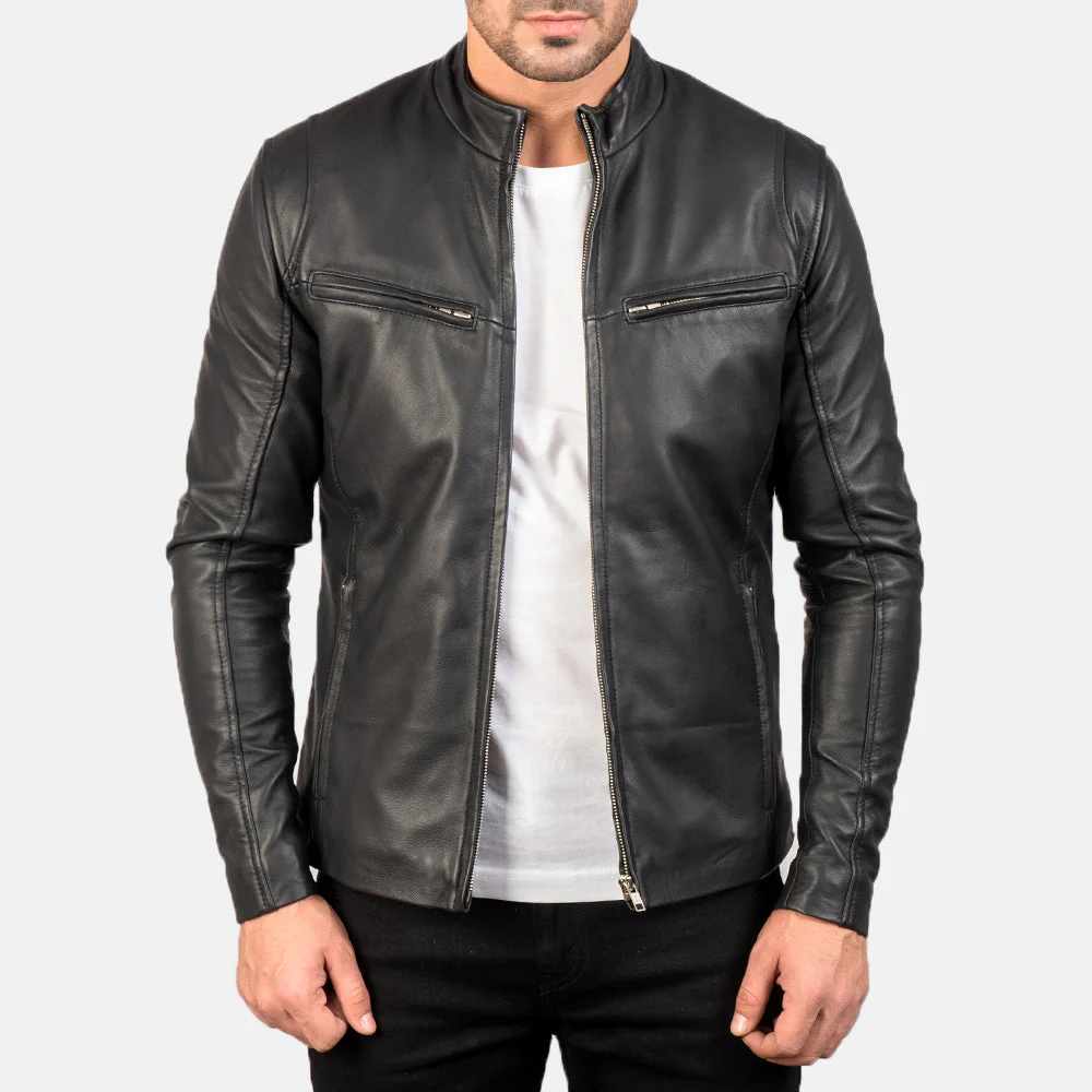 Ionic Black Leather Jacket - Image 5