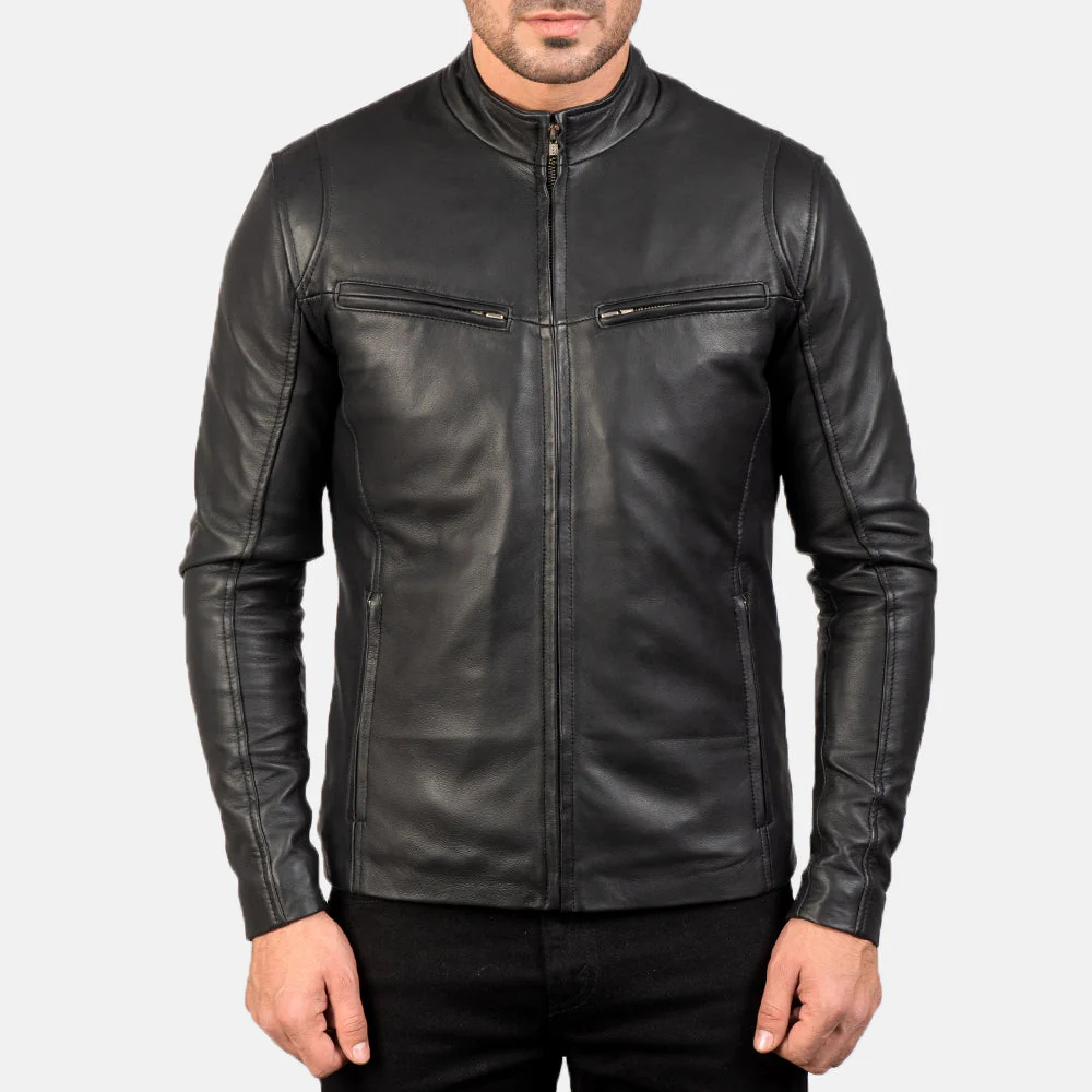 Ionic Black Leather Jacket - Image 4