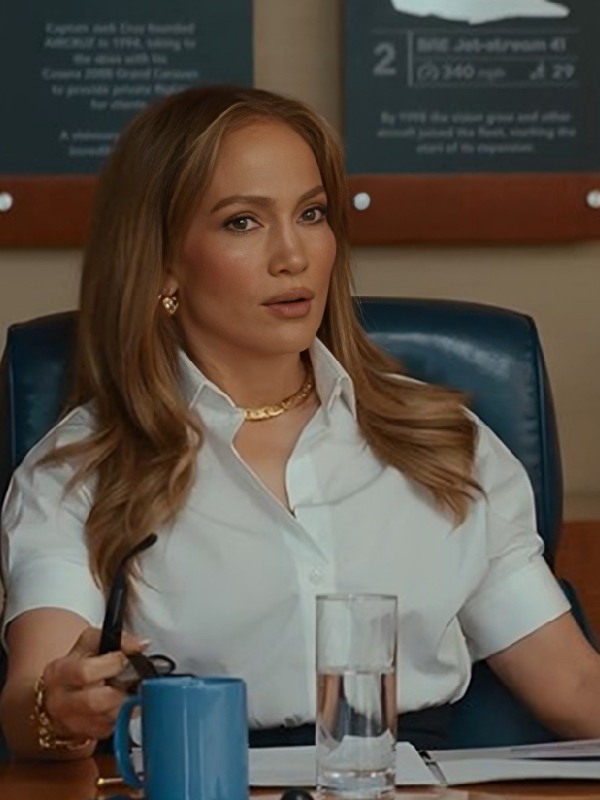 Jennifer-Lopez-Office-Romance-2026-Cruz-White-Puff-Sleeves-Shirt