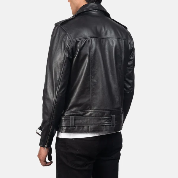 Allaric Alley Black Leather Biker Jacket - Image 2