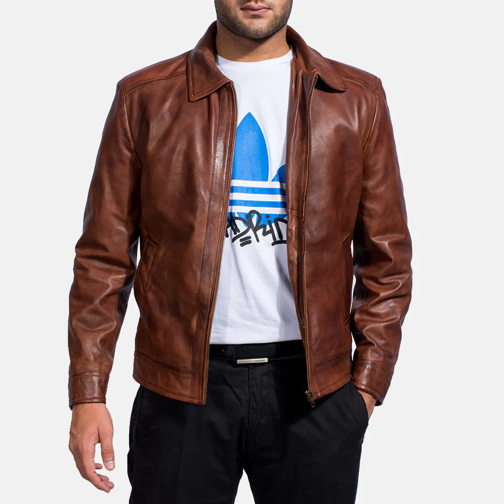 Inferno Brown Leather Jacket - Image 2