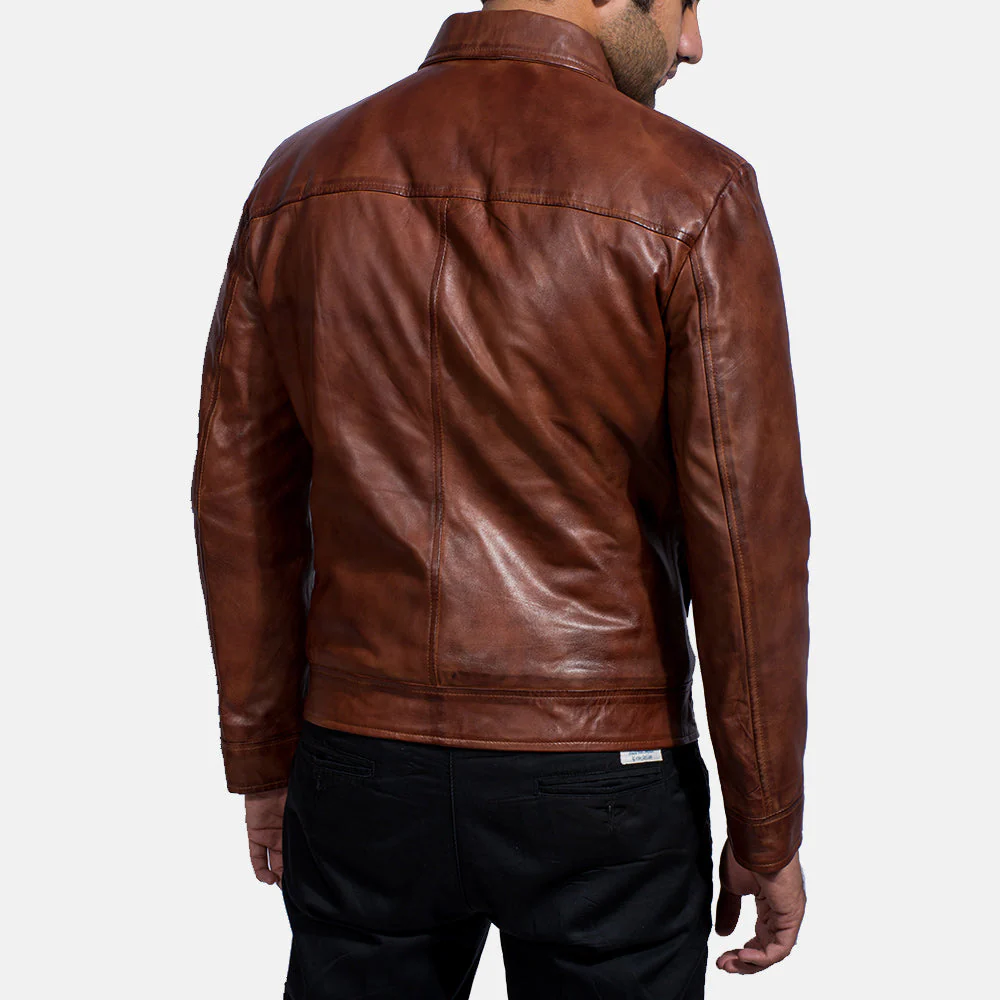 Inferno Brown Leather Jacket - Image 4