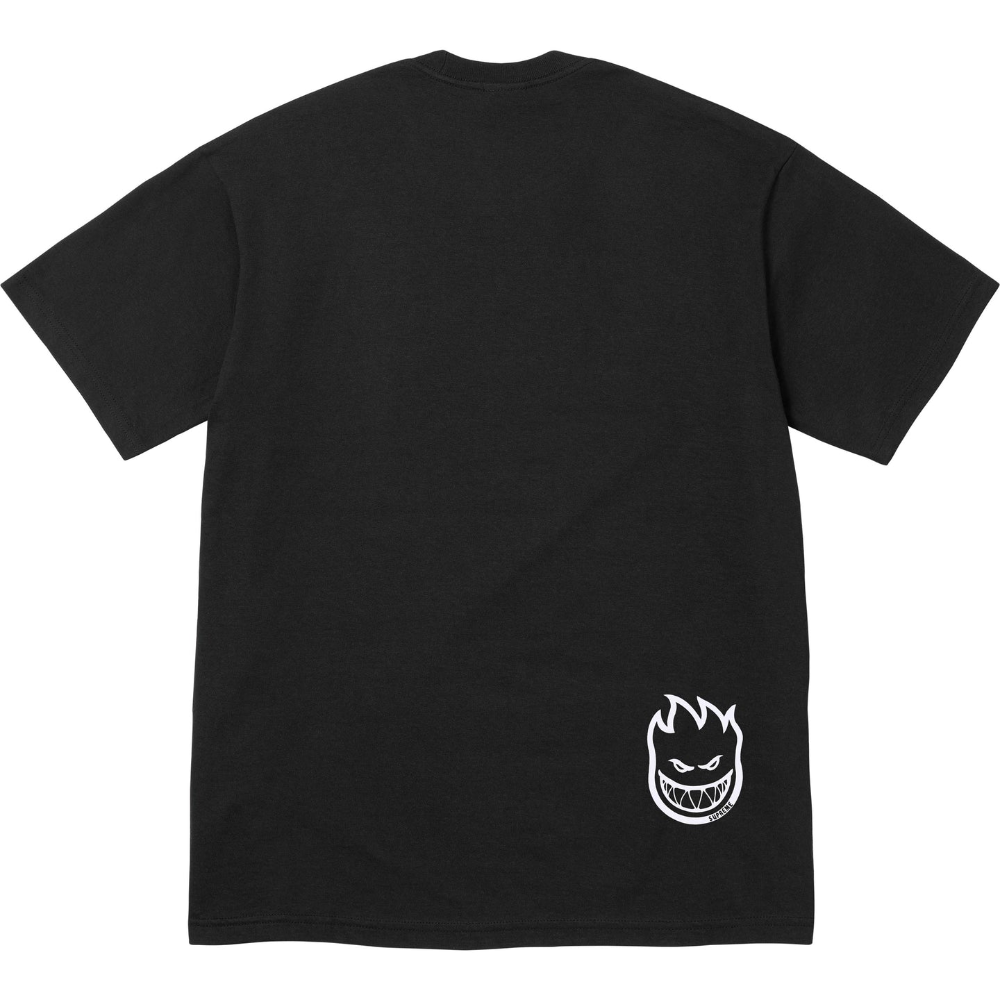 Recreated – 2026 Collaboration Supreme x Spitfire Printed Flag Cotton Black T-Shirt