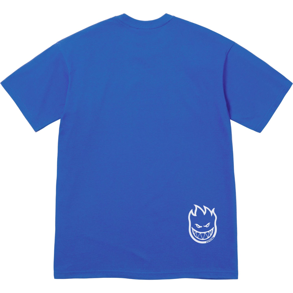 Recreated – 2026 Collaboration Supreme x Spitfire Printed Flag Cotton Blue T-Shirt