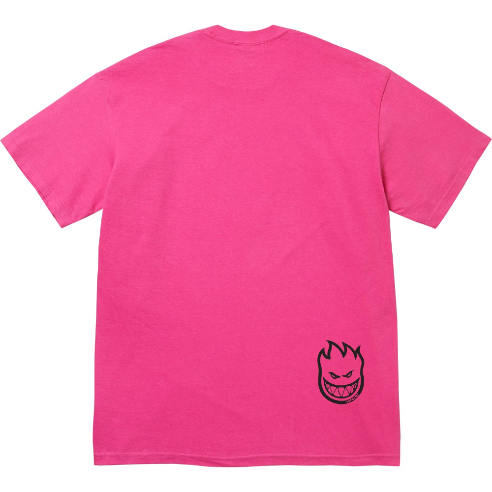 Recreated – 2026 Collaboration Supreme x Spitfire Printed Flag Cotton Pink T-Shirt