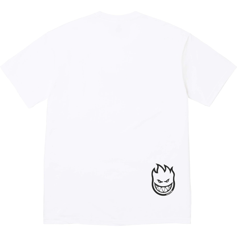 Recreated – 2026 Collaboration Supreme x Spitfire Printed Flag Cotton White T-Shirt