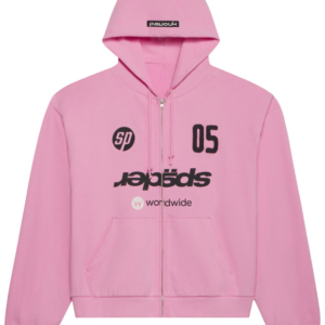 Sp5der Global Web Zip Pink Hoodie