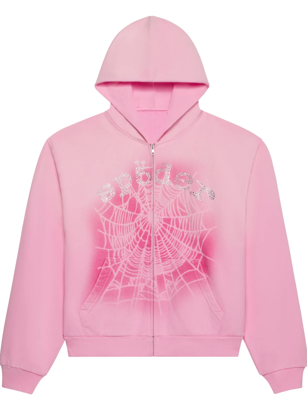 Sp5der OG Web V2 Spray Pink Hoodie