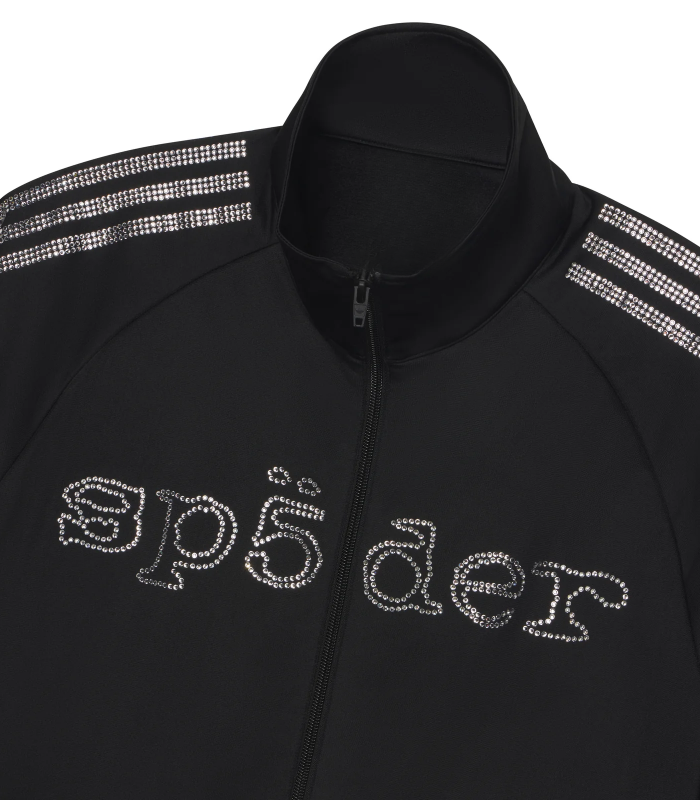 Sp5der Rhinestone Track Jacket Closeup