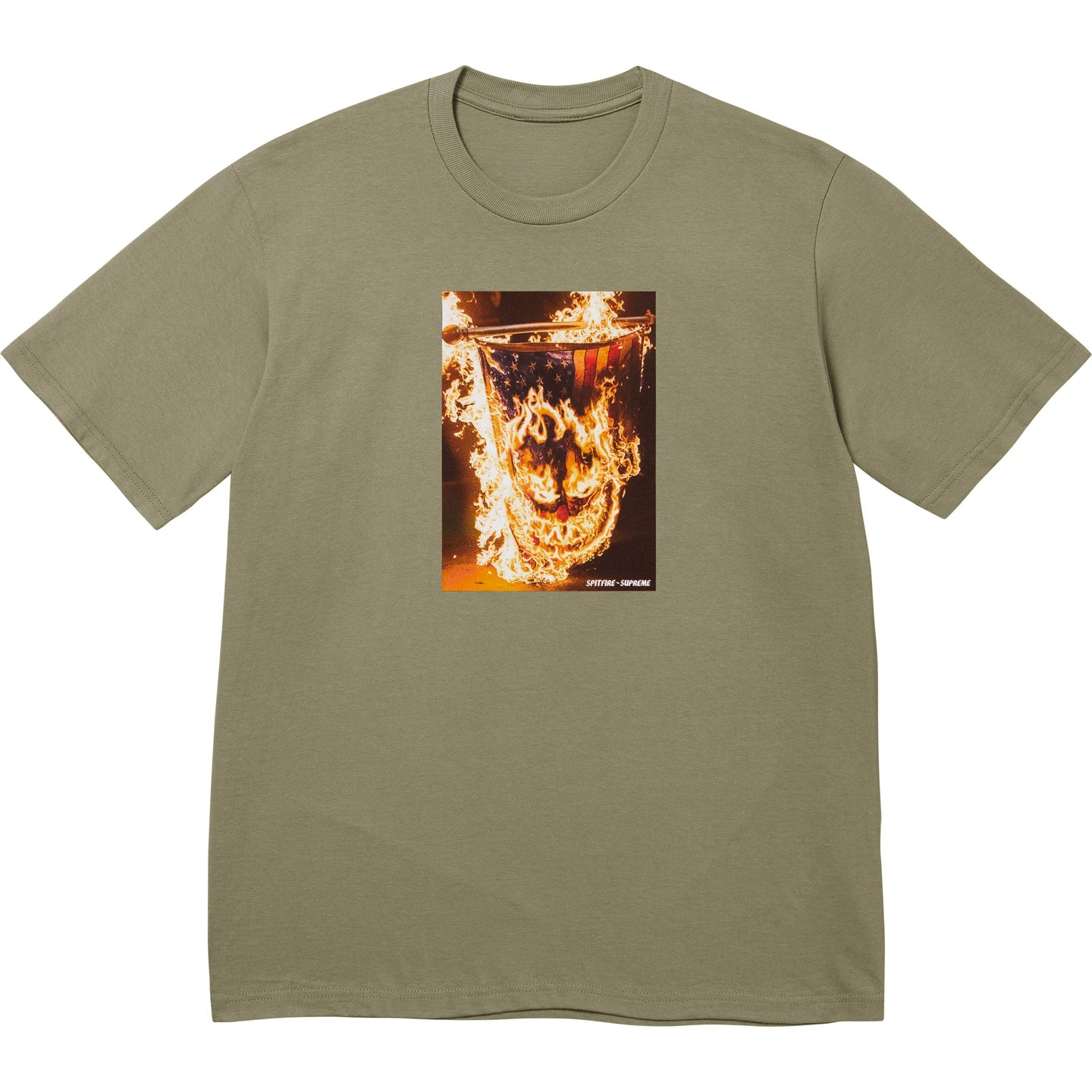 Supreme x Spitfire Flag Olive T-Shirt