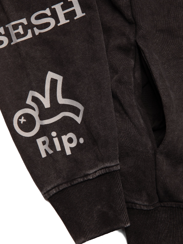 Teamsesh Dead Corporation Vintage Washed Hoodie Closeup