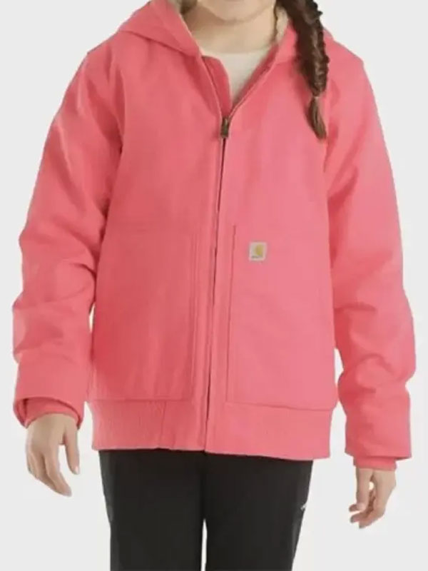 Womens-Pink-Carhartt-Sherpa-Lined-Hooded-Active-Jacket